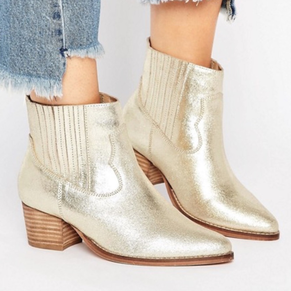 ASOS Metallic Ranger Wide Fit Western Boots